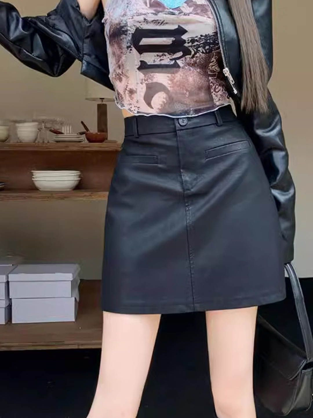 

StyleCast A-Line Mini Skirt, Black