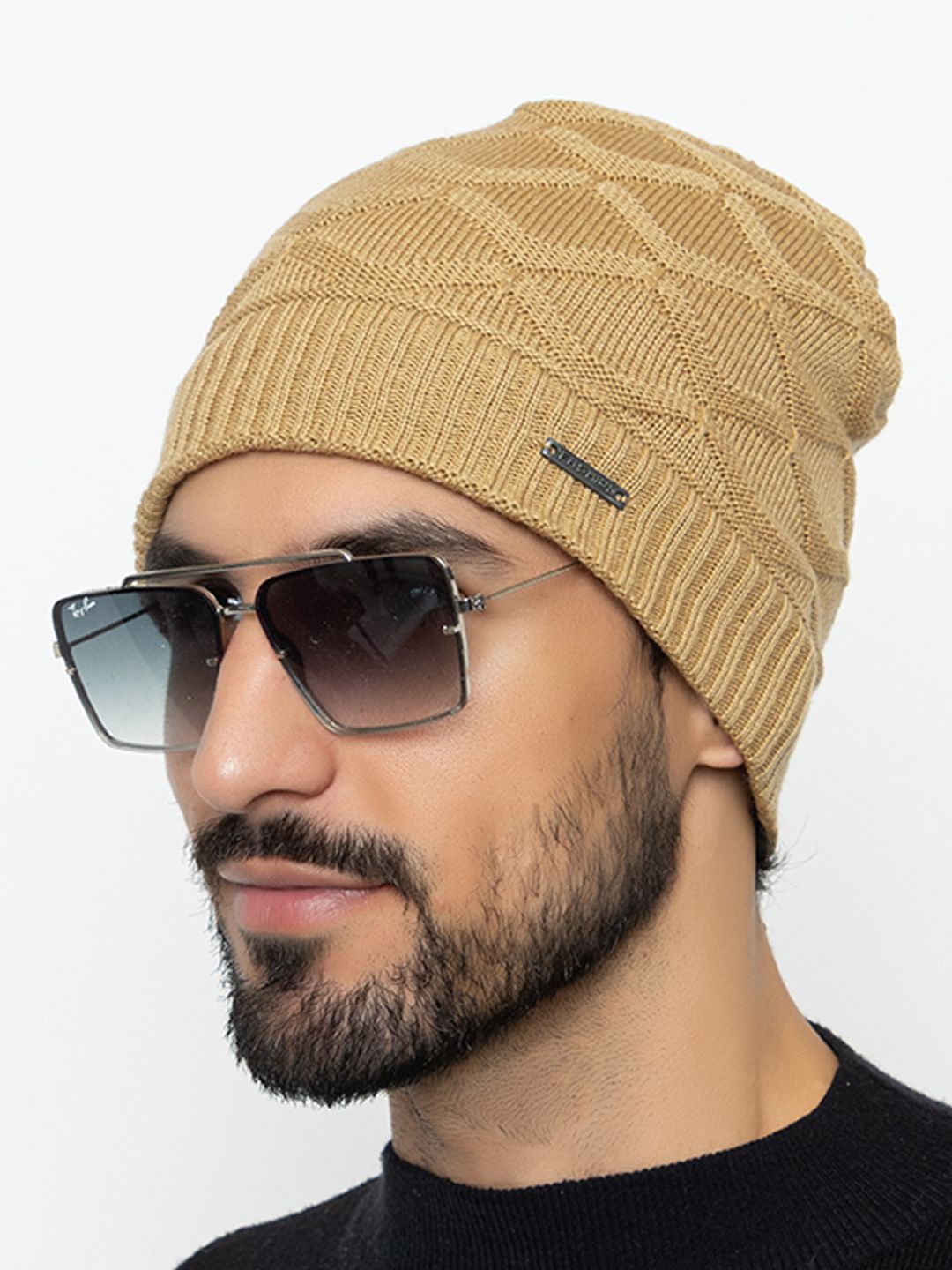 

Amoldo Unisex Woollen Beanie, Beige