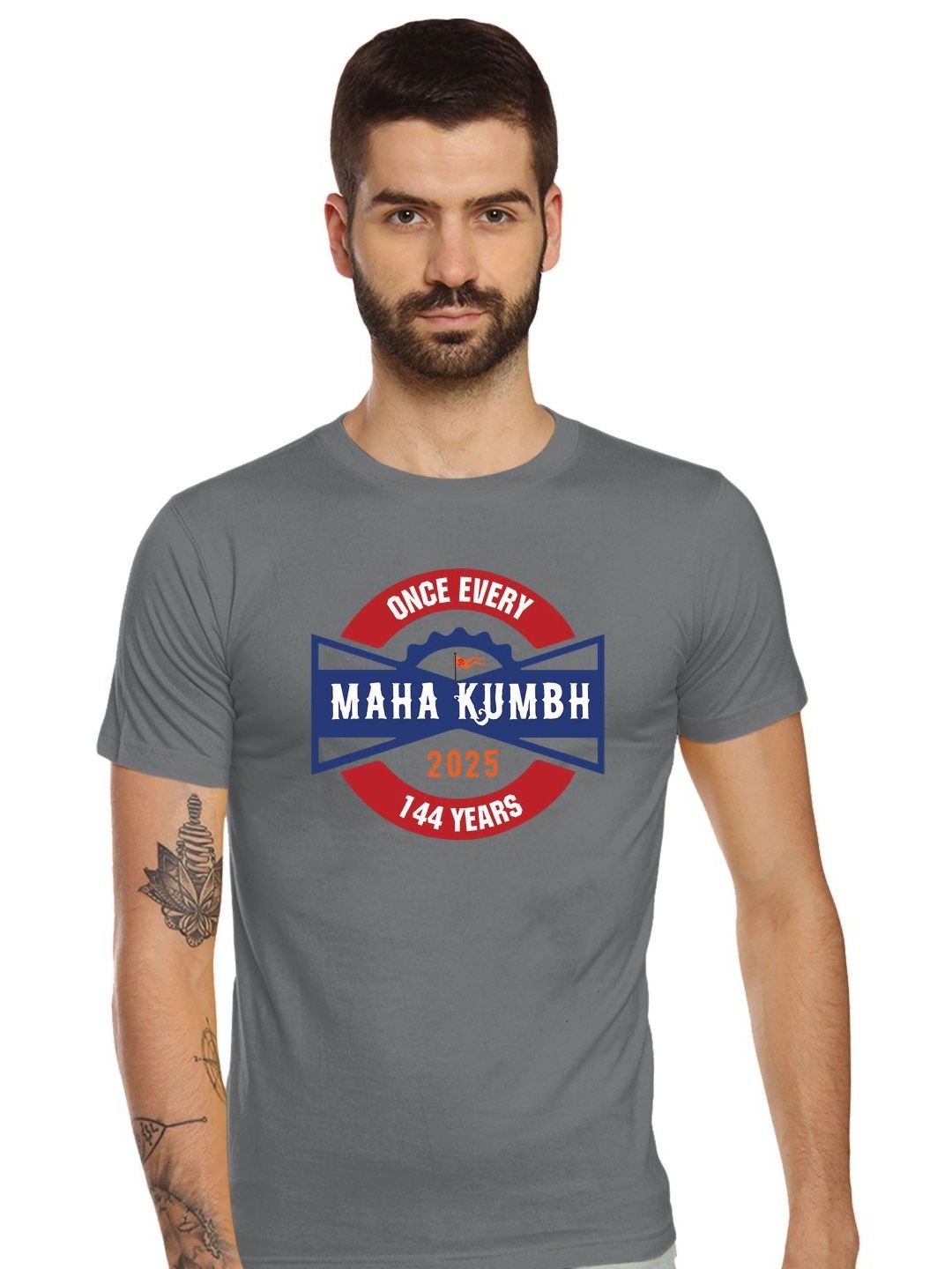 

Tantra Men Printed T-shirt, Grey