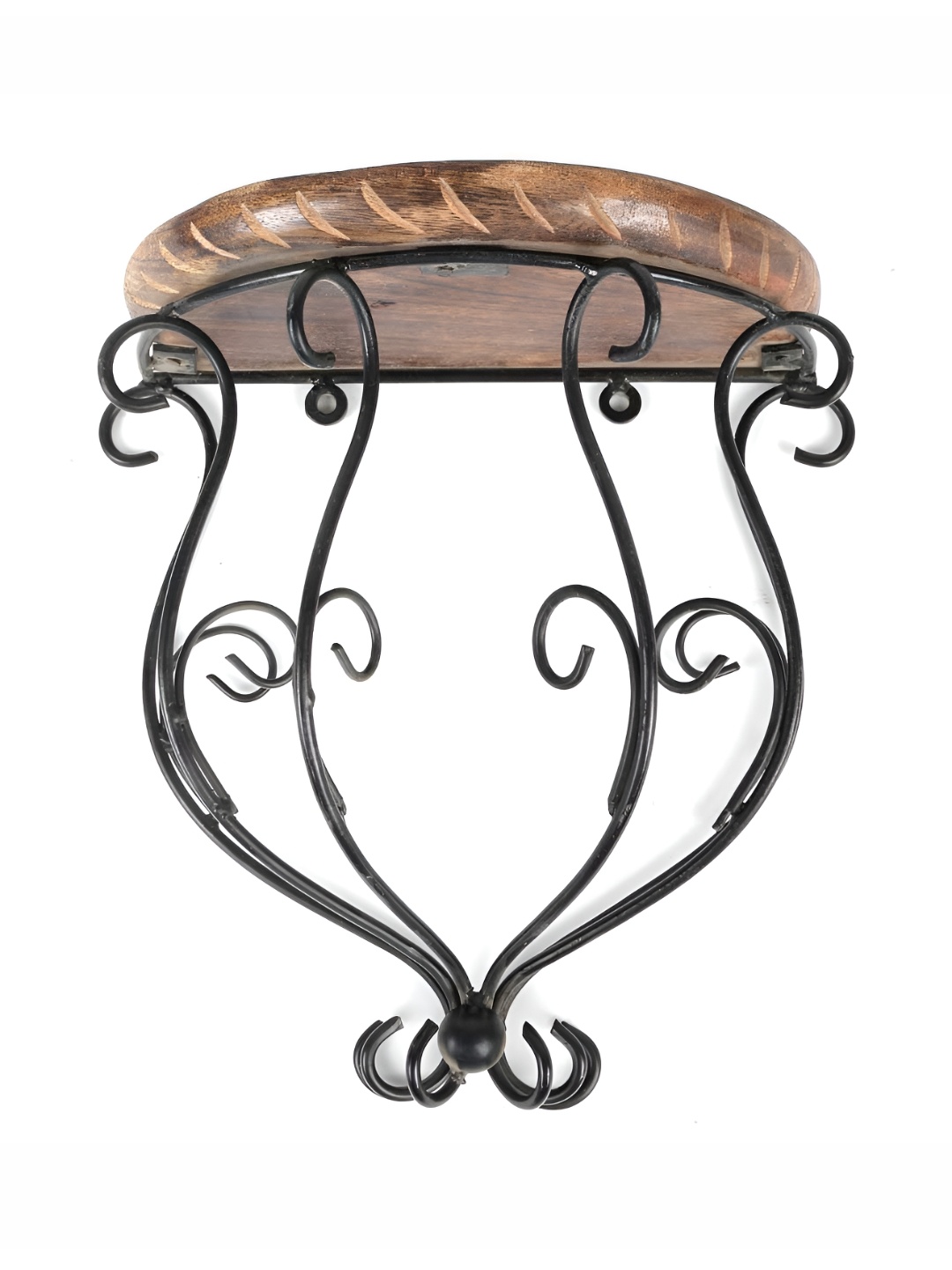 

Indianshelf Black & Brown Wooded Wall Hanging Plant Holder Bracket
