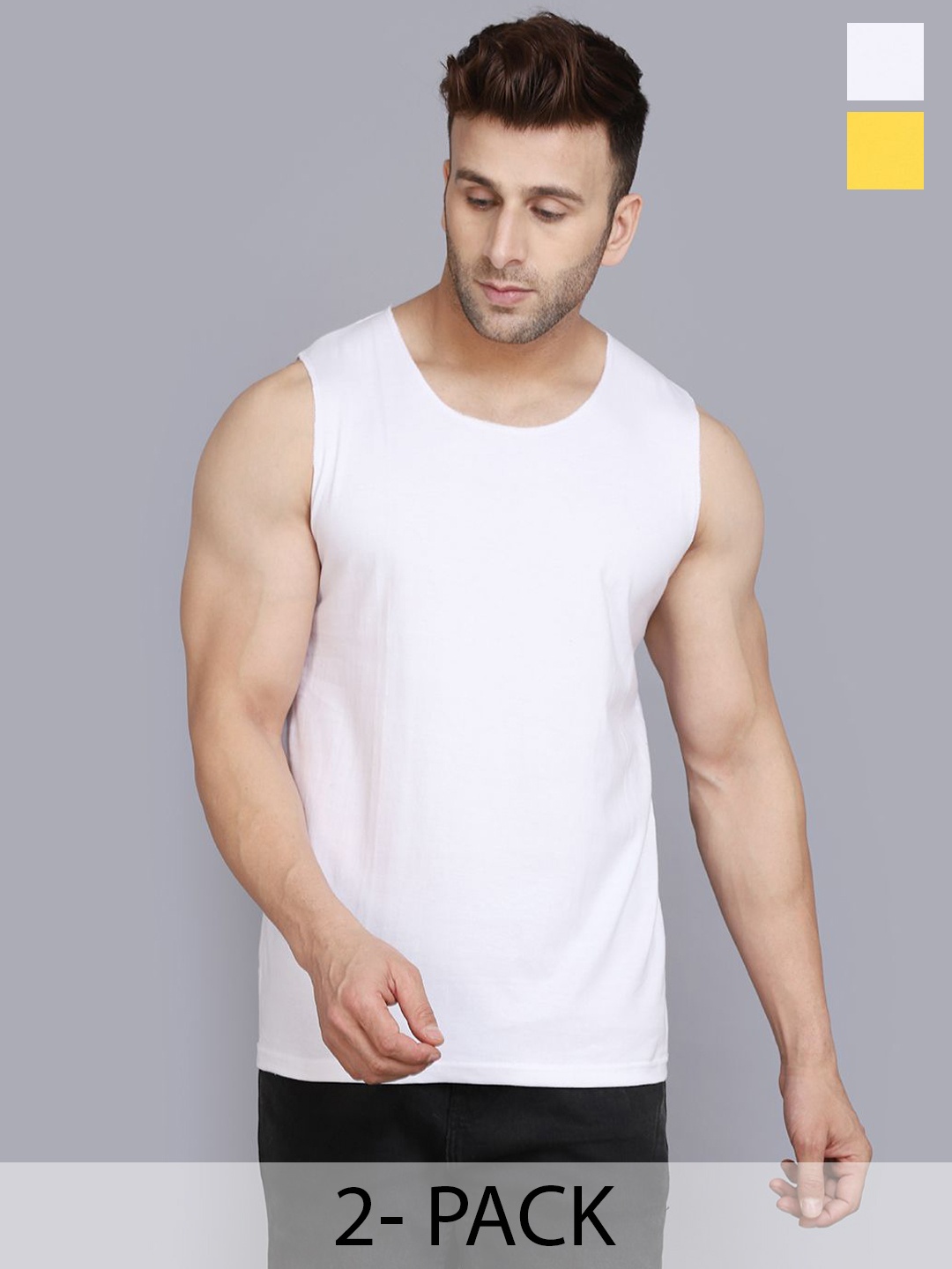 

WOOSTRO Men Pack of 2 Ultra-Soft Cotton Innerwear Vests, White