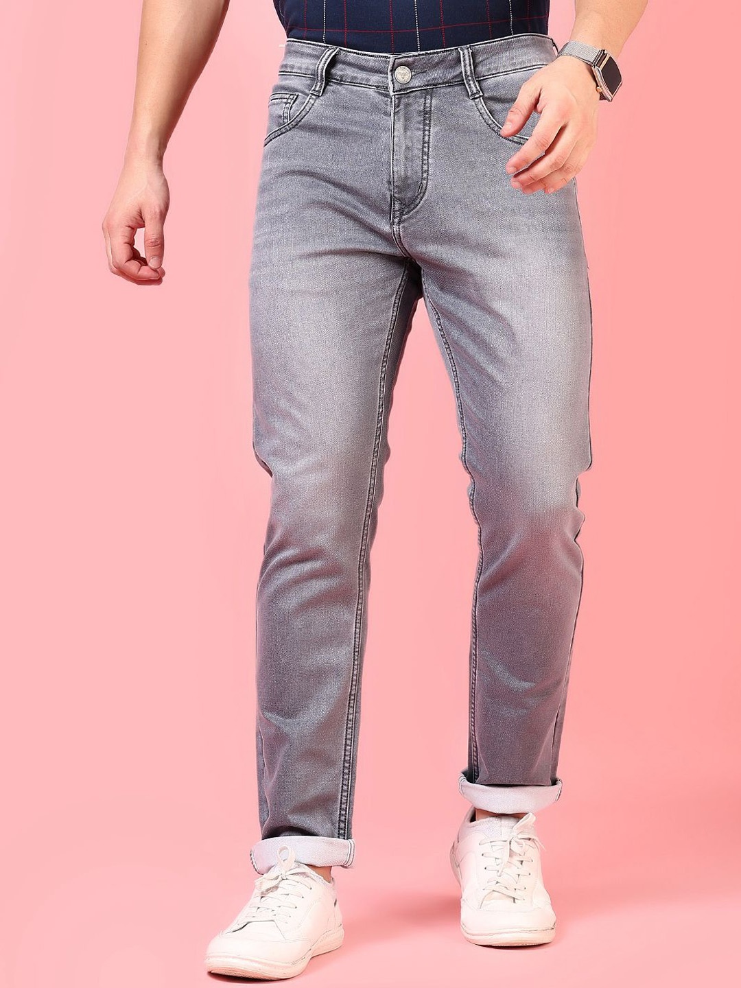

V-Mart Men Light Fade Jeans, Grey