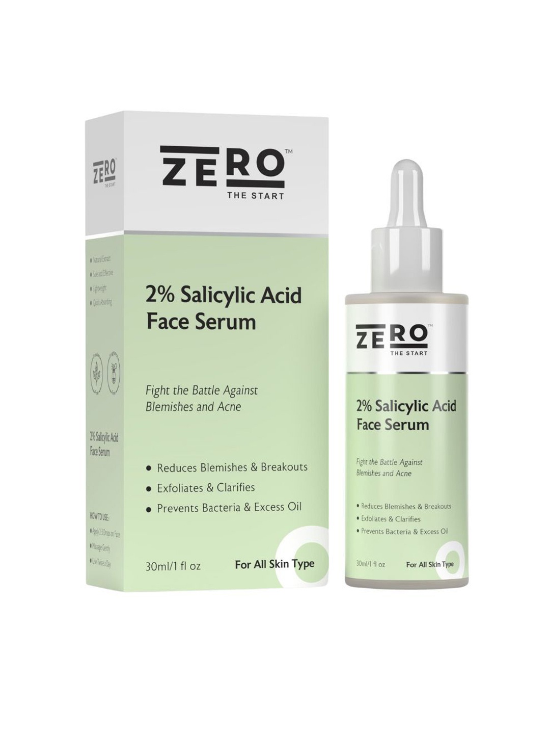 

ZERO THE START 2% Salicylic Acid Face Serum For Exfoilation & Acne - 30 ml, Transparent