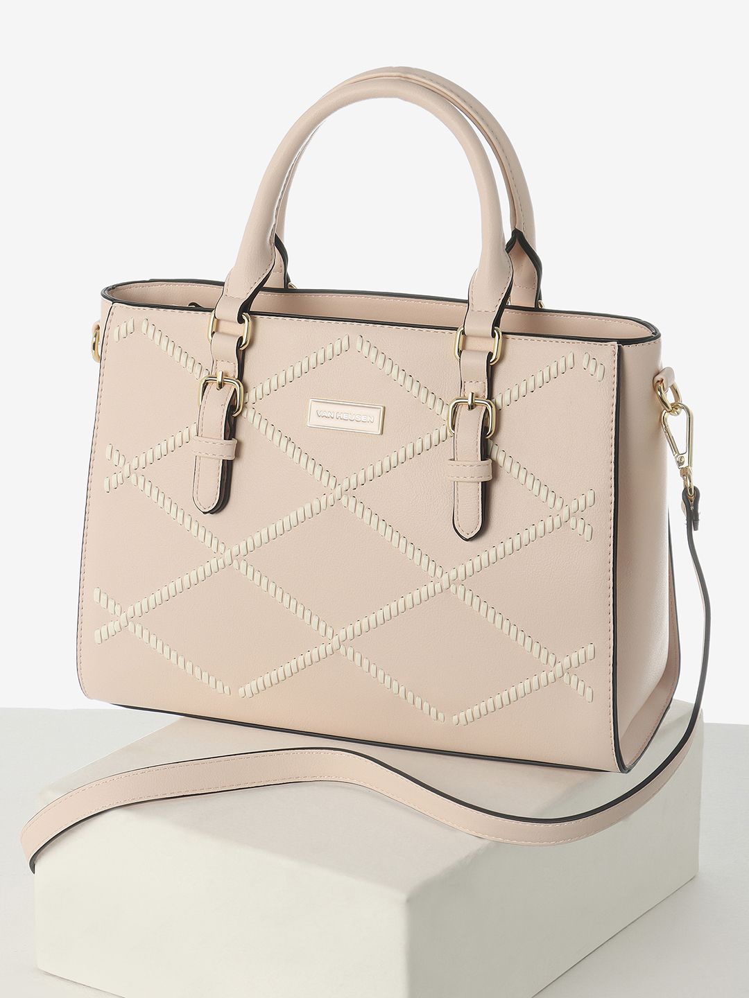 

Van Heusen Woman Structured Handheld Bag, Beige