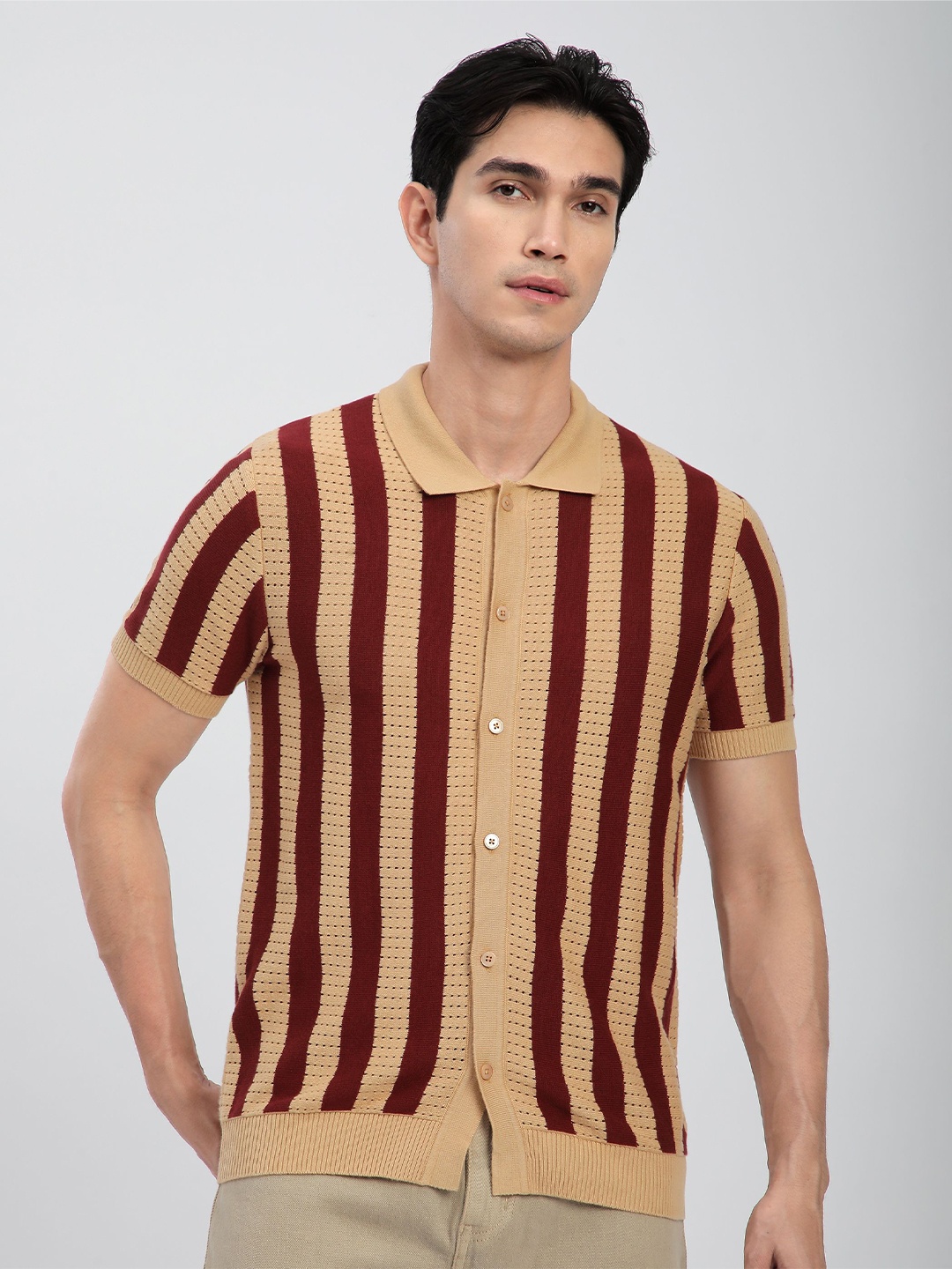 

Beyoung Men Standard Opaque Striped Casual Shirt, Maroon