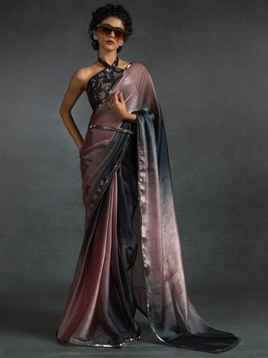 

Saree mall Ombre Ready to Wear Saree, Peach