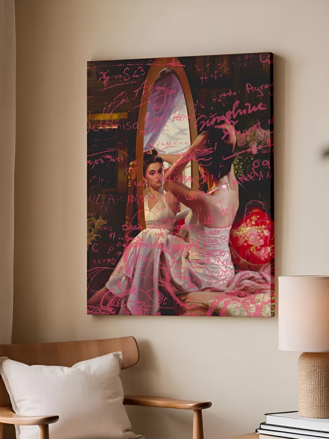 

Art Street Feminist Altered Stretch Pink And Black Millennials Canvas Wall Art