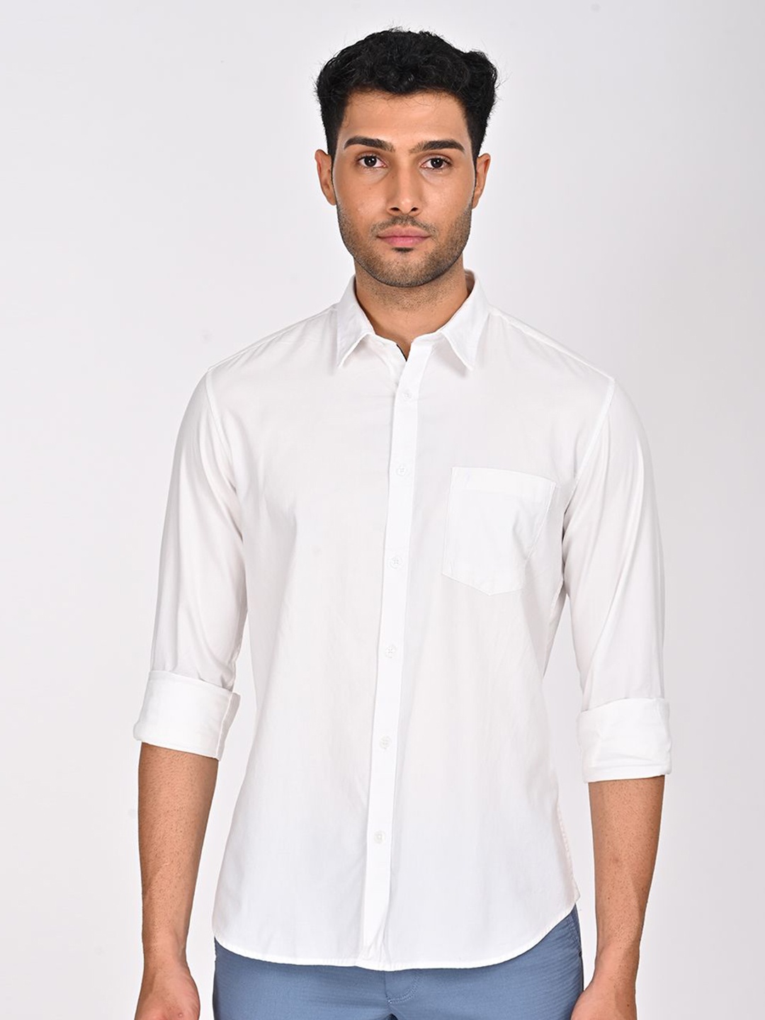 

Indian Terrain Men Classic Slim Fit Opaque Casual Shirt, White