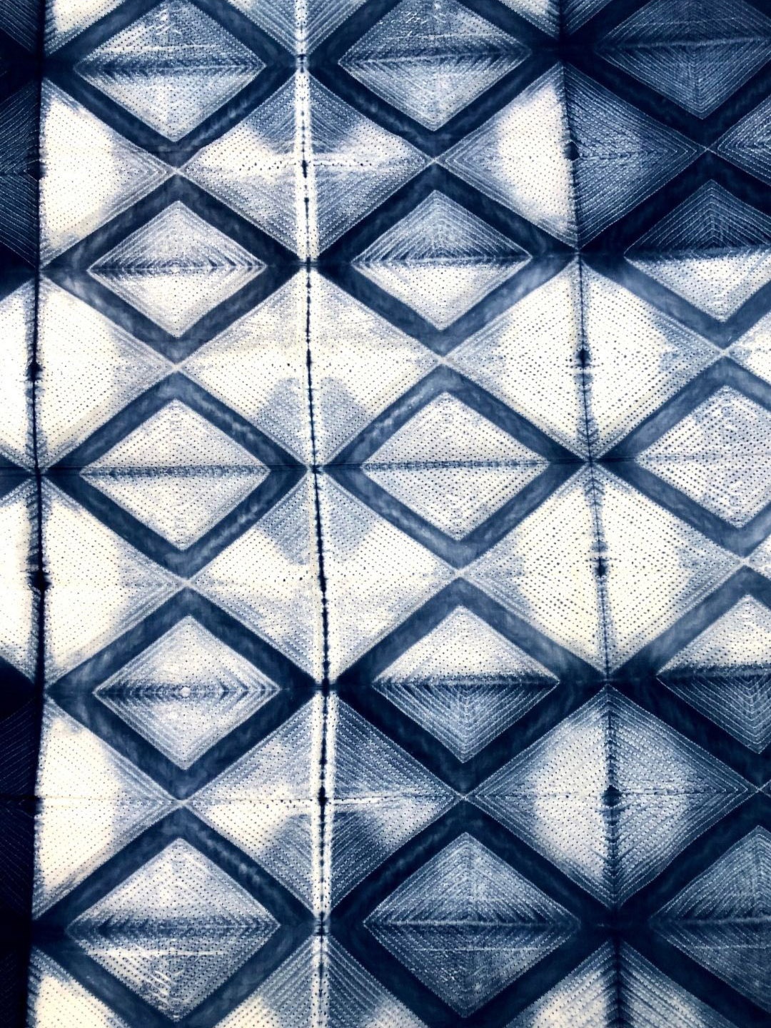 

PALASH Geometric Shibori Dyed Pure Cotton Unstitched Dress Material, Blue