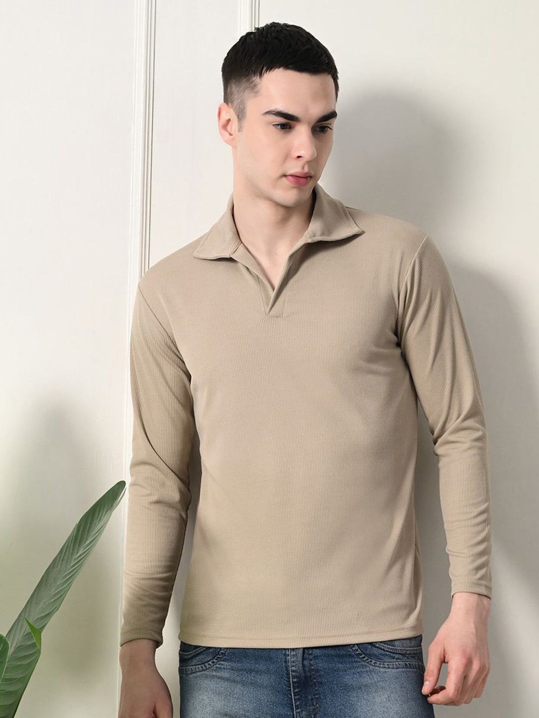 

Moda Rapido Men Solid Polo Collar T-shirt, Beige