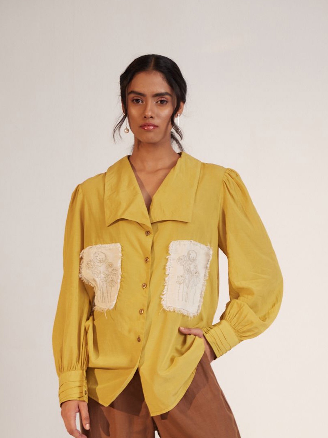 

Western Era Checked Cotton Shirt Style Top, Yellow