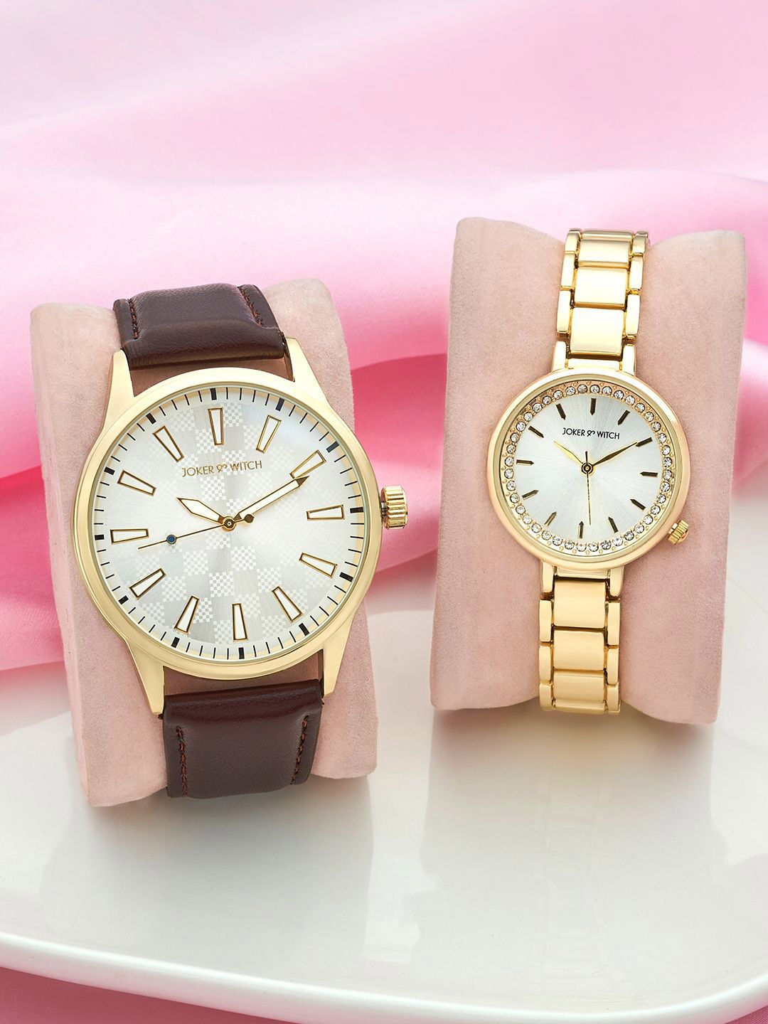 

JOKER & WITCH Jake & Jeanne Analogue Couple Watches Giftset, Gold