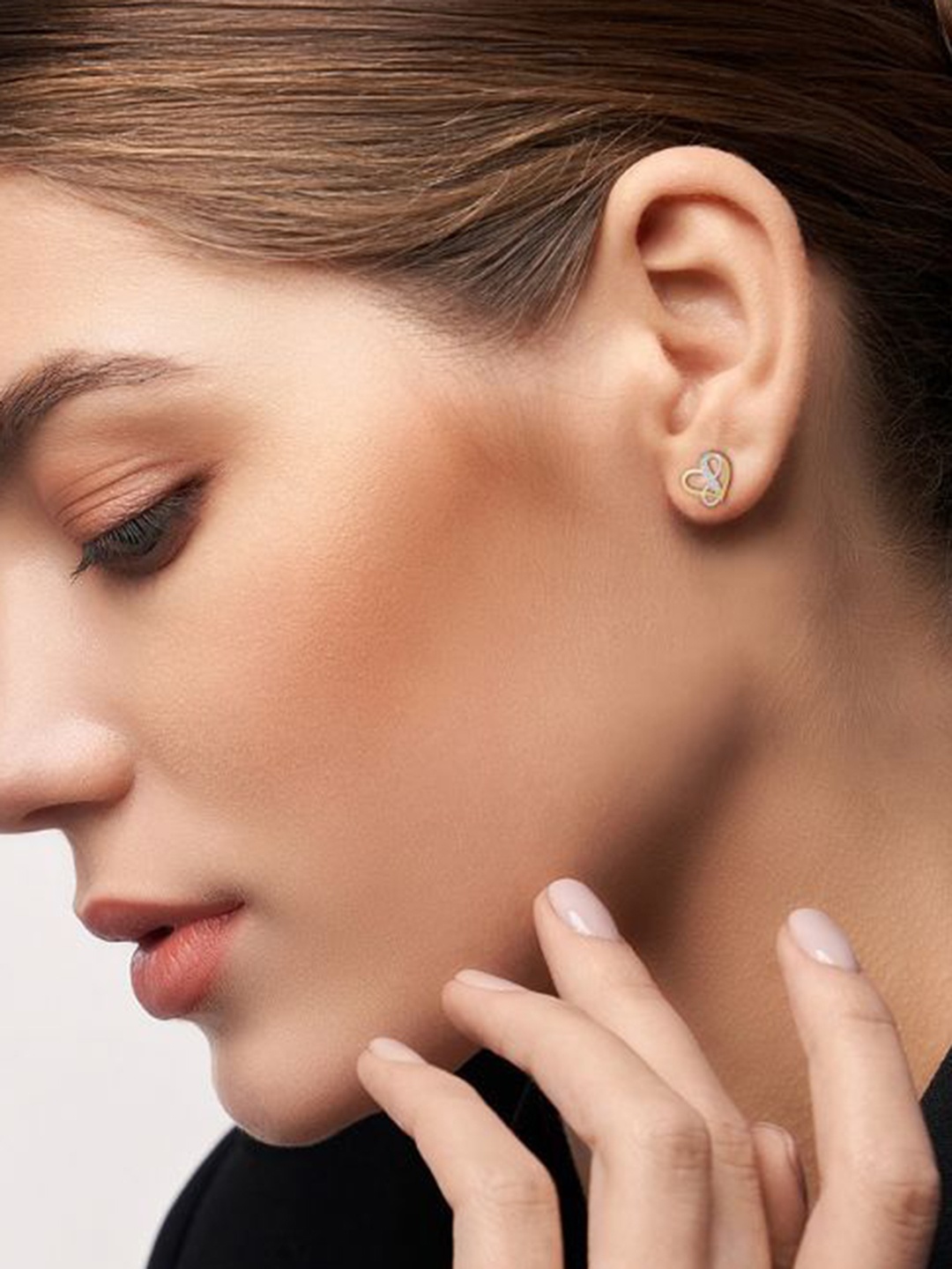 

Emori Infinity Heart Lab Grown Diamond Studs, Yellow