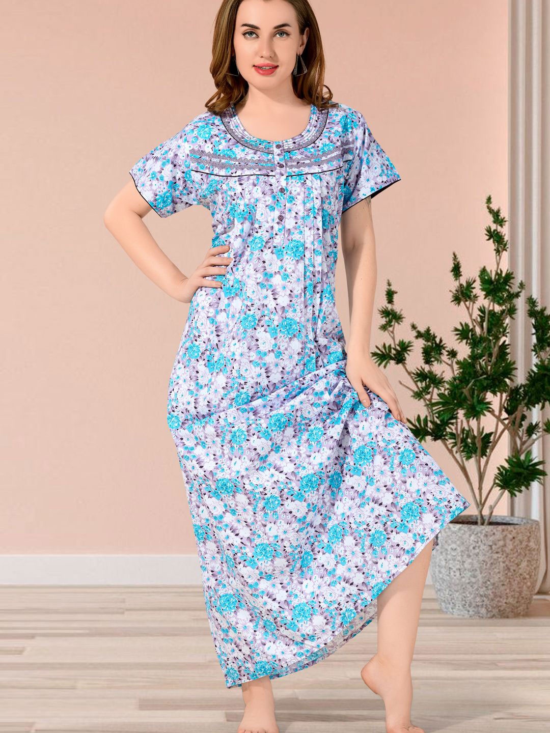 

Soulemo Printed Maxi Nightdress, White
