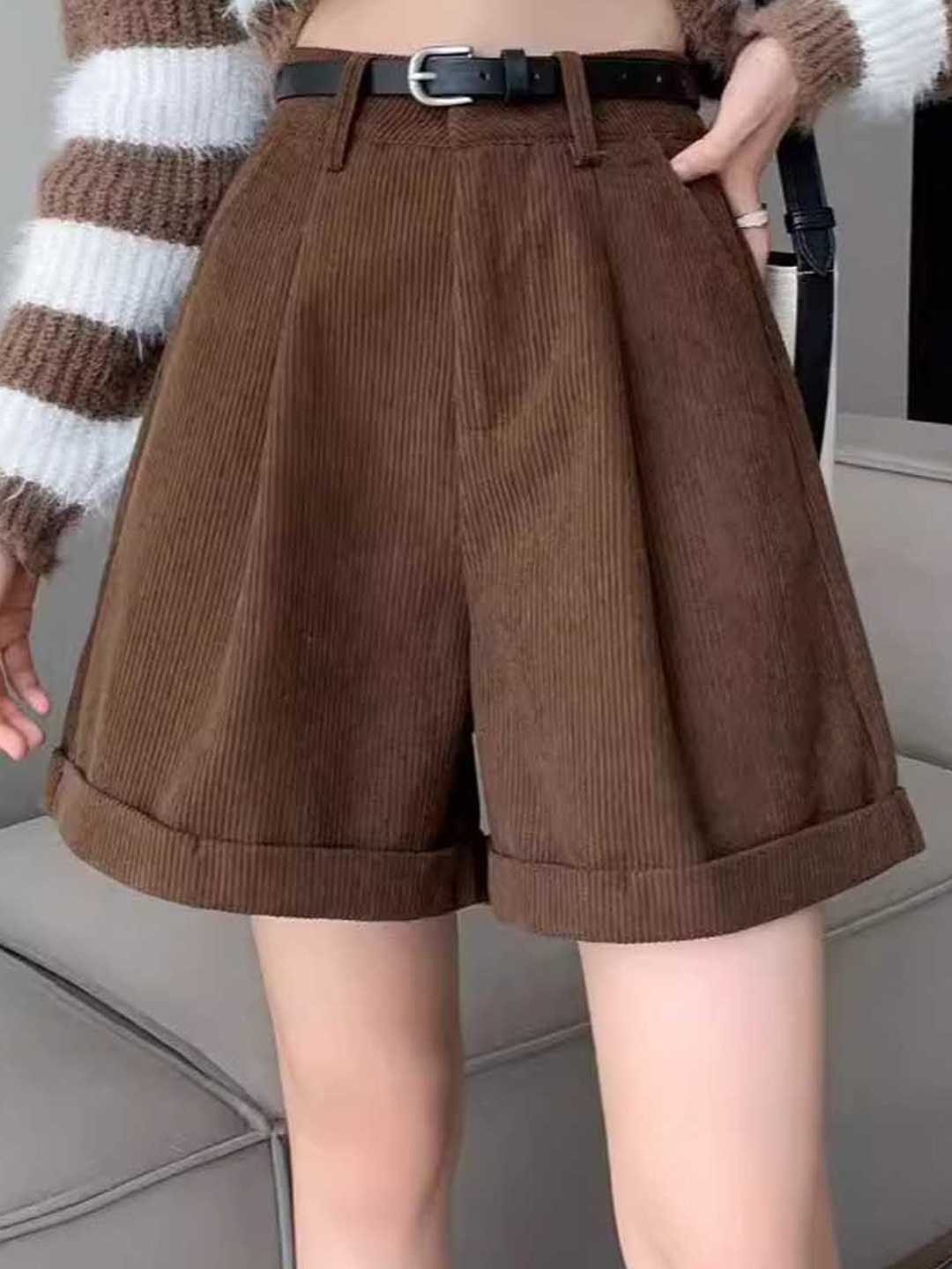 

StyleCast Women Shorts, Coffee brown