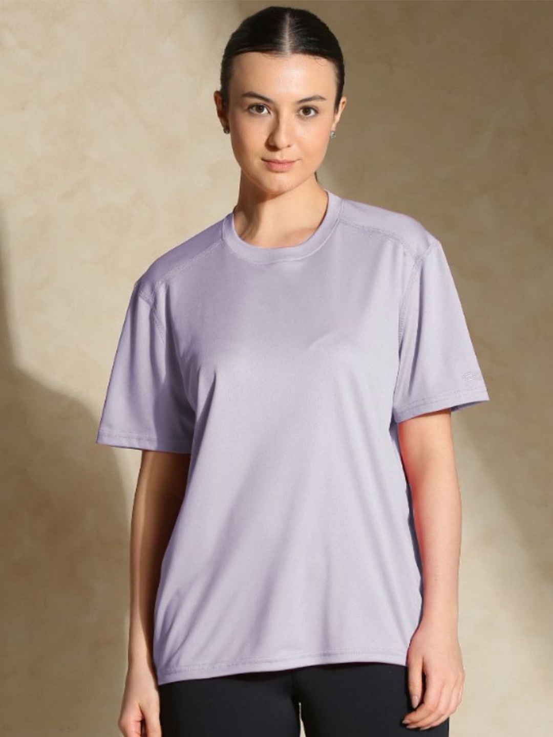 

Silvertraq Women Anti Odour Solid Round Neck T-shirt, Lavender