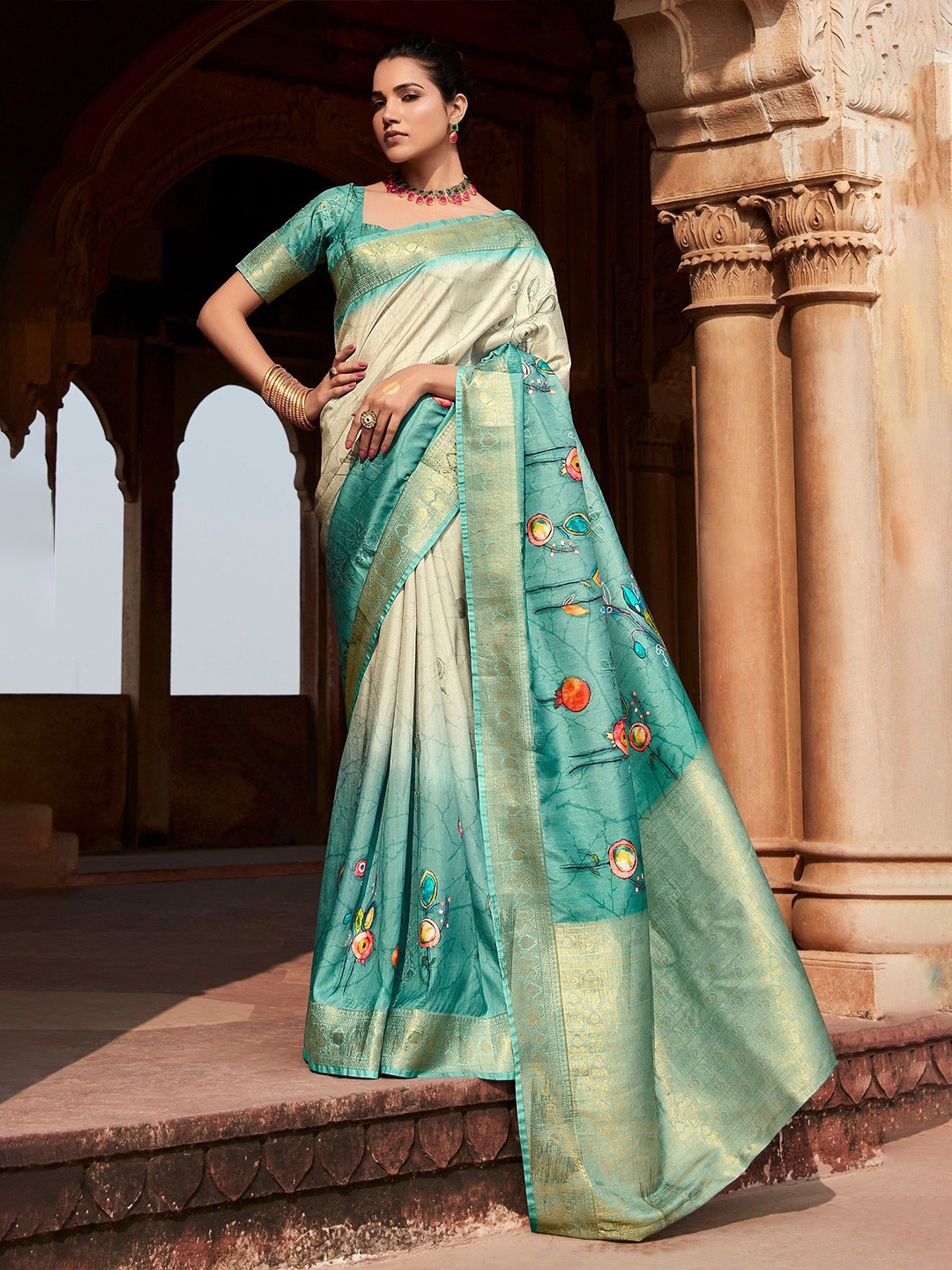 

MySilkLove Steal Blue Banarasi Handloom Saree
