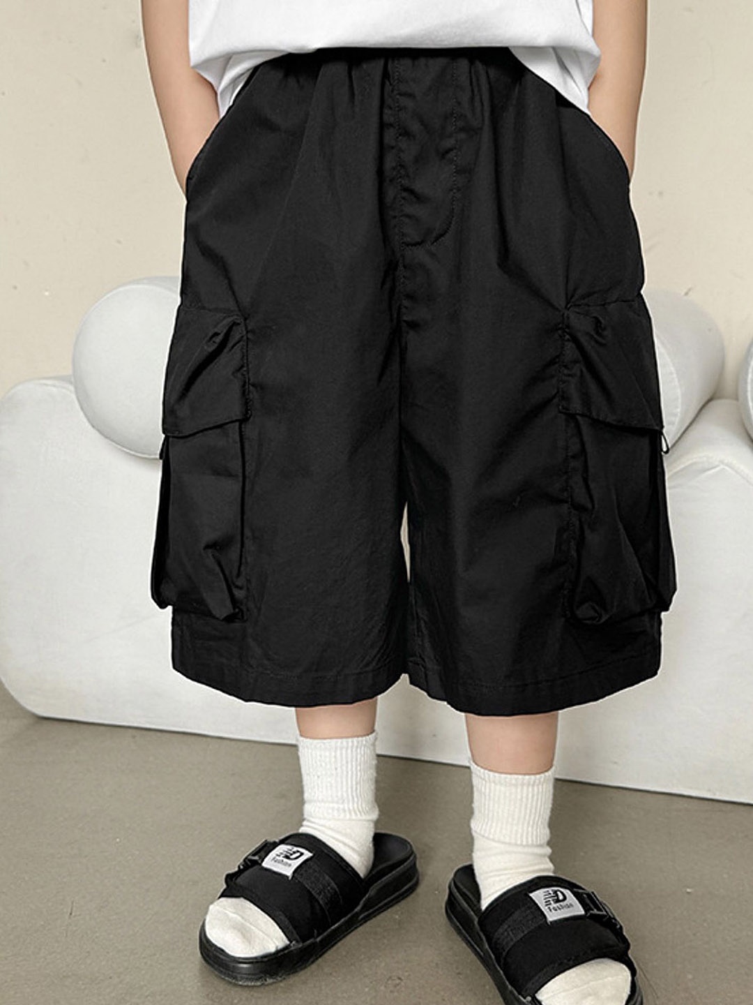 

LULU & SKY Boys Cargo Shorts, Black