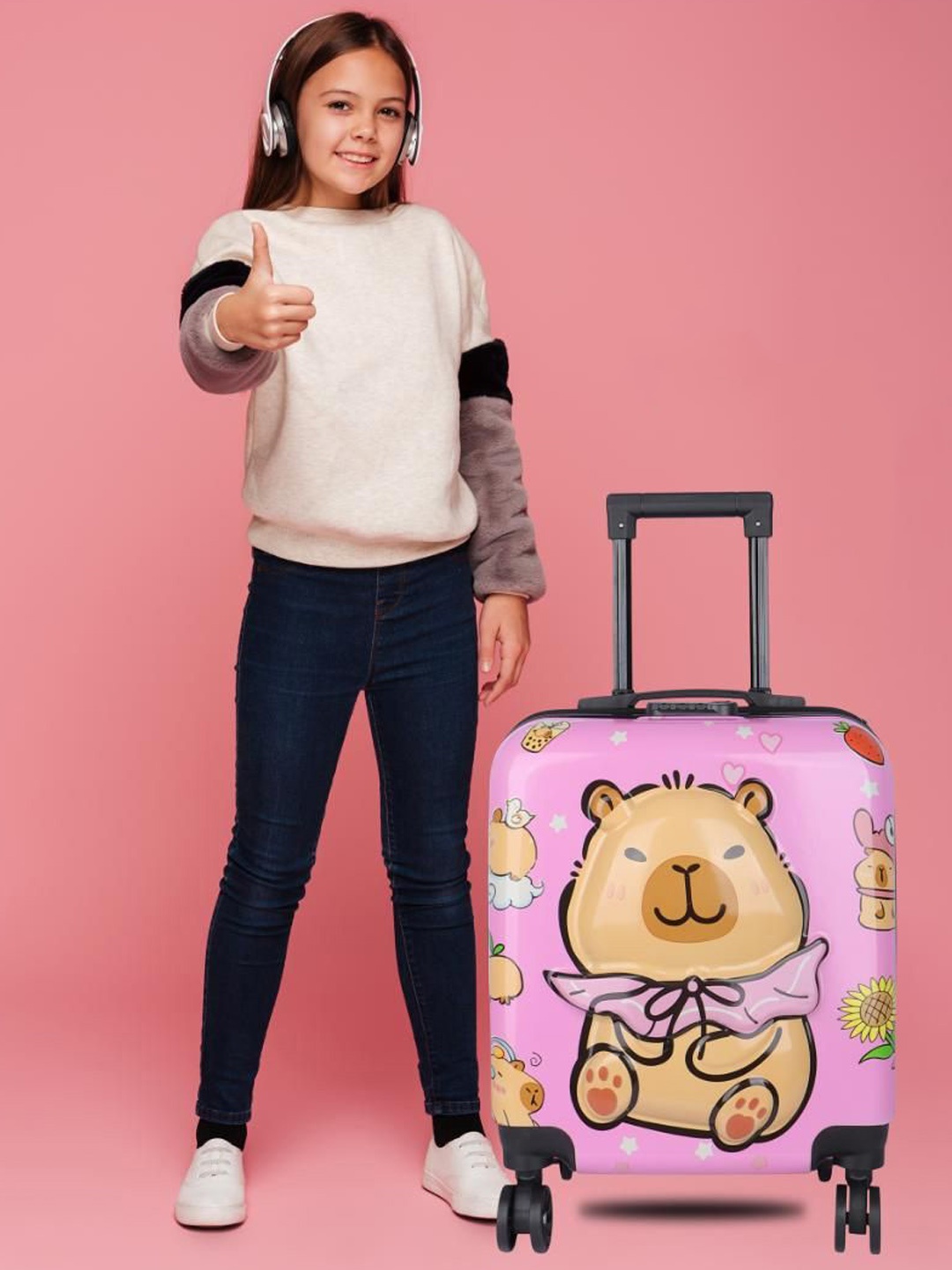 

Polo Class Kids Printed Hard Sided Trolley Bag, Pink
