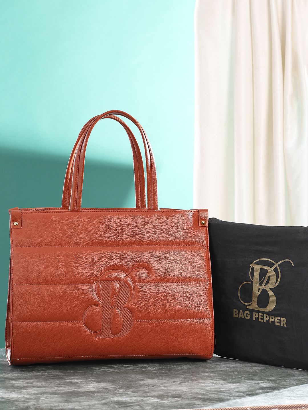 

Bag Pepper PU Shopper Shoulder Bag with Cut Work, Red