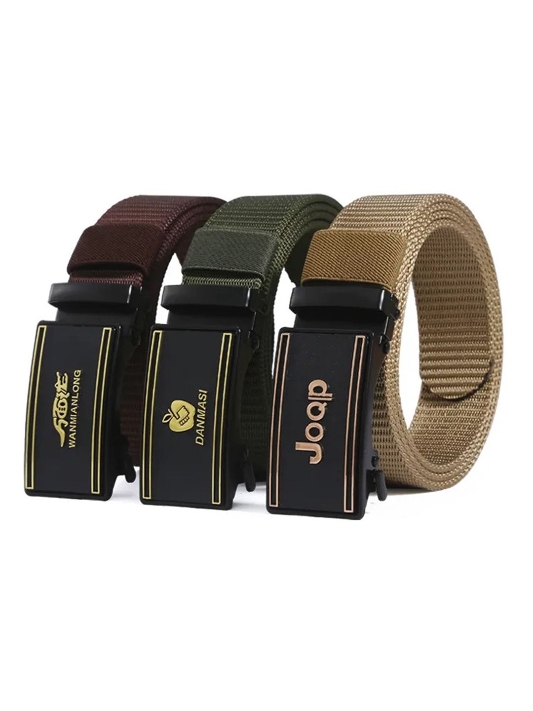 

Provogue Men Pack of 3 Textured Belt, Beige