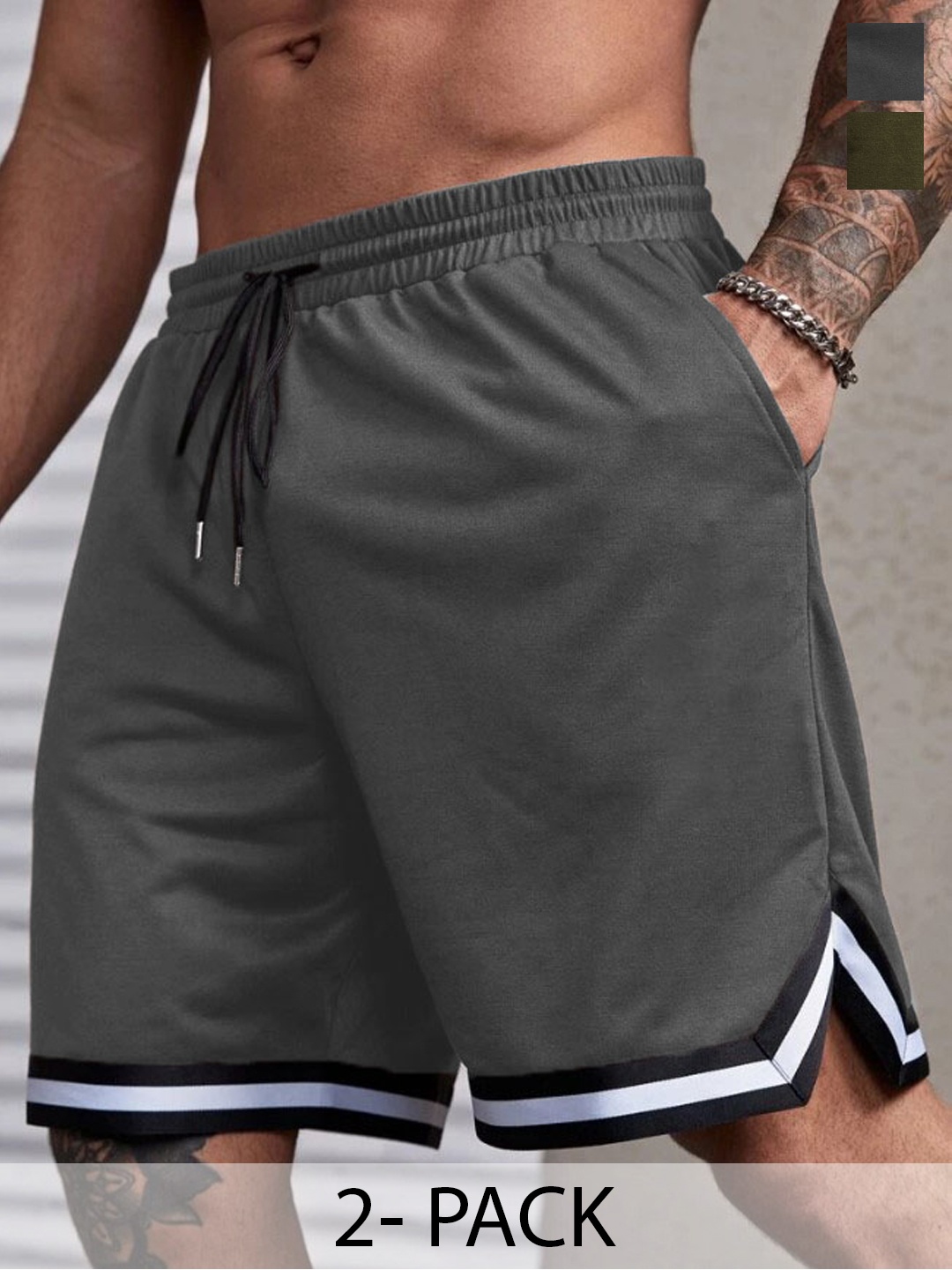 

culish Men High-Rise Training or Gym Sports Shorts, Grey