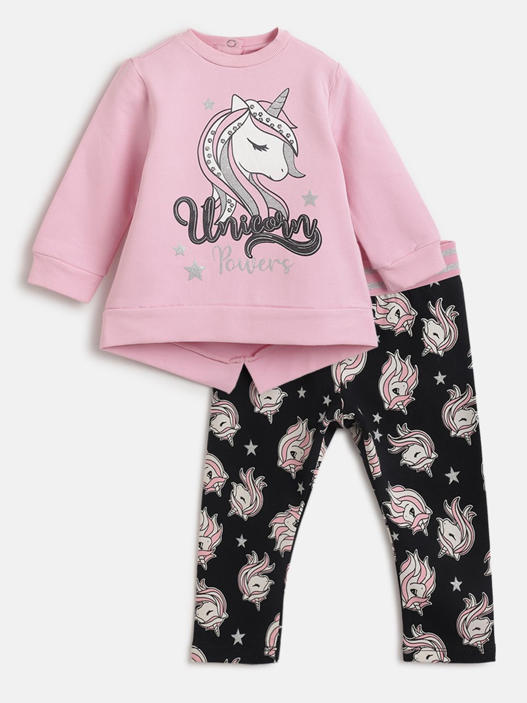 

Chicco Girls Printed T-shirt With Trousers, Pink