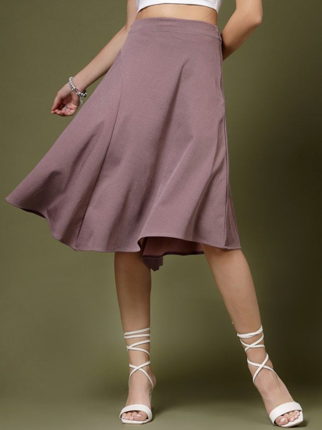 

DressBerry A-Line Knee Length Skirt, Pink