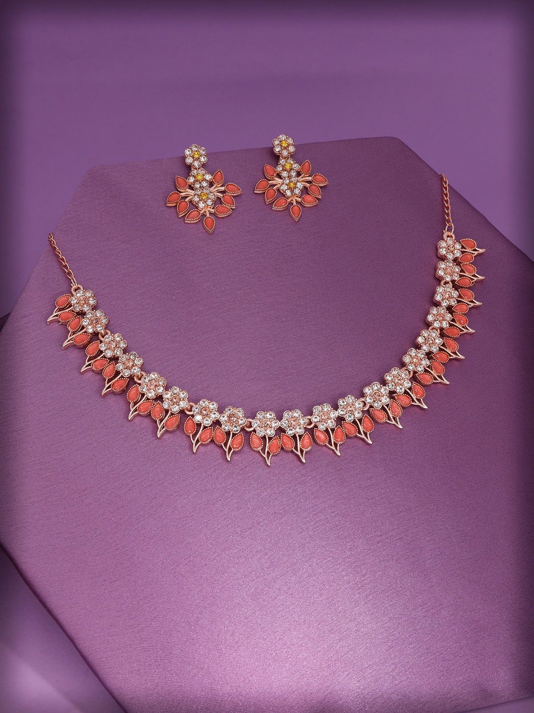 

Anouk Gold-Plated American Diamond Studded Necklace And Earrings