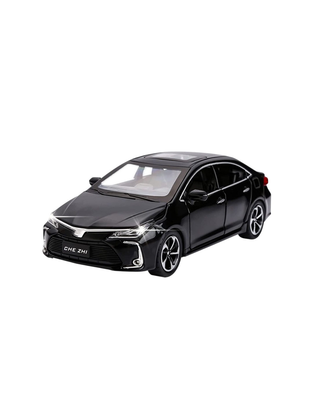 

COELON Kids 1.32 Diecast Metal Corolla Pull Back Toy Car With Light & Sound, Black