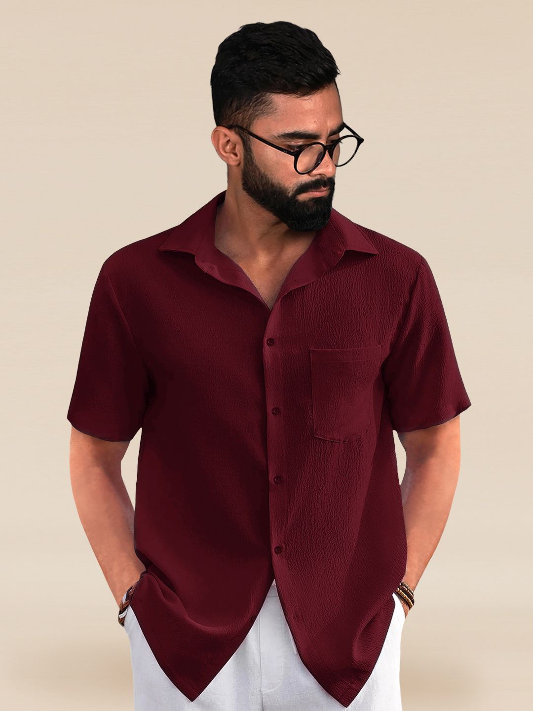 

Moda Rapido Men Standard Opaque Casual Shirt, Maroon