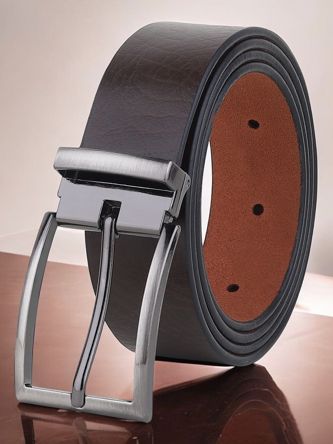 

Metronaut Men Leather Formal Belt, Brown