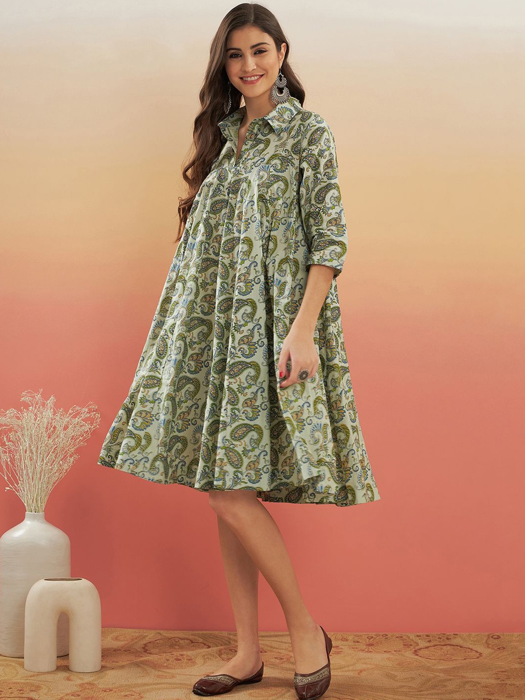 

InWeave Floral Print A-Line Dress, Red