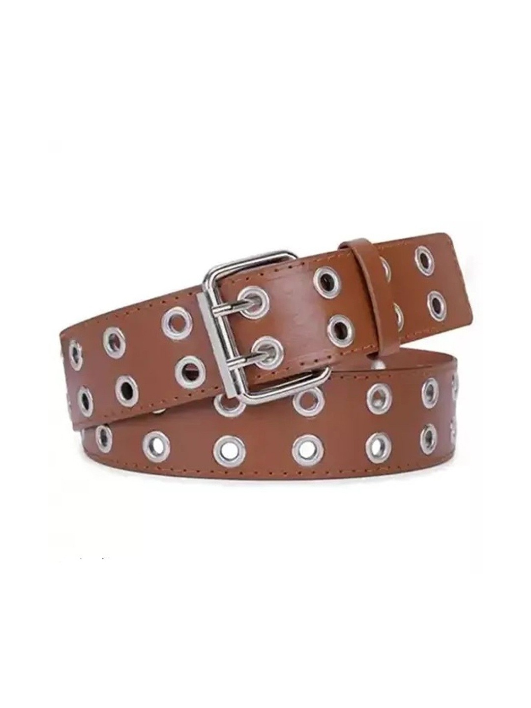 

Provogue Men Textured Synthetic Push Pin Belt, Brown