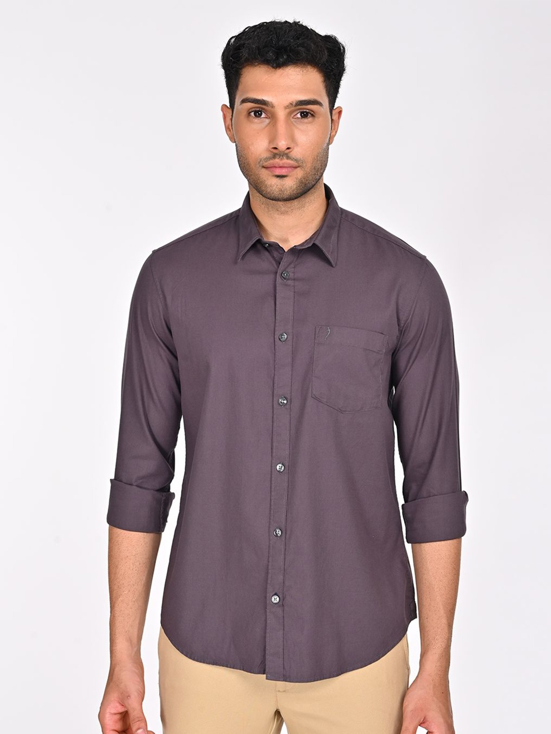 

Indian Terrain Men Classic Slim Fit Opaque Casual Shirt, Black