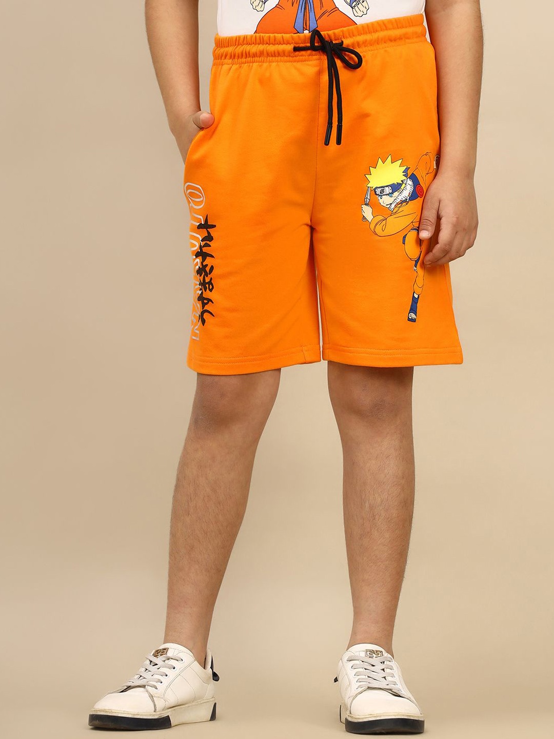 

Kids Ville Boys Naruto Printed Mid Rise Shorts, Orange