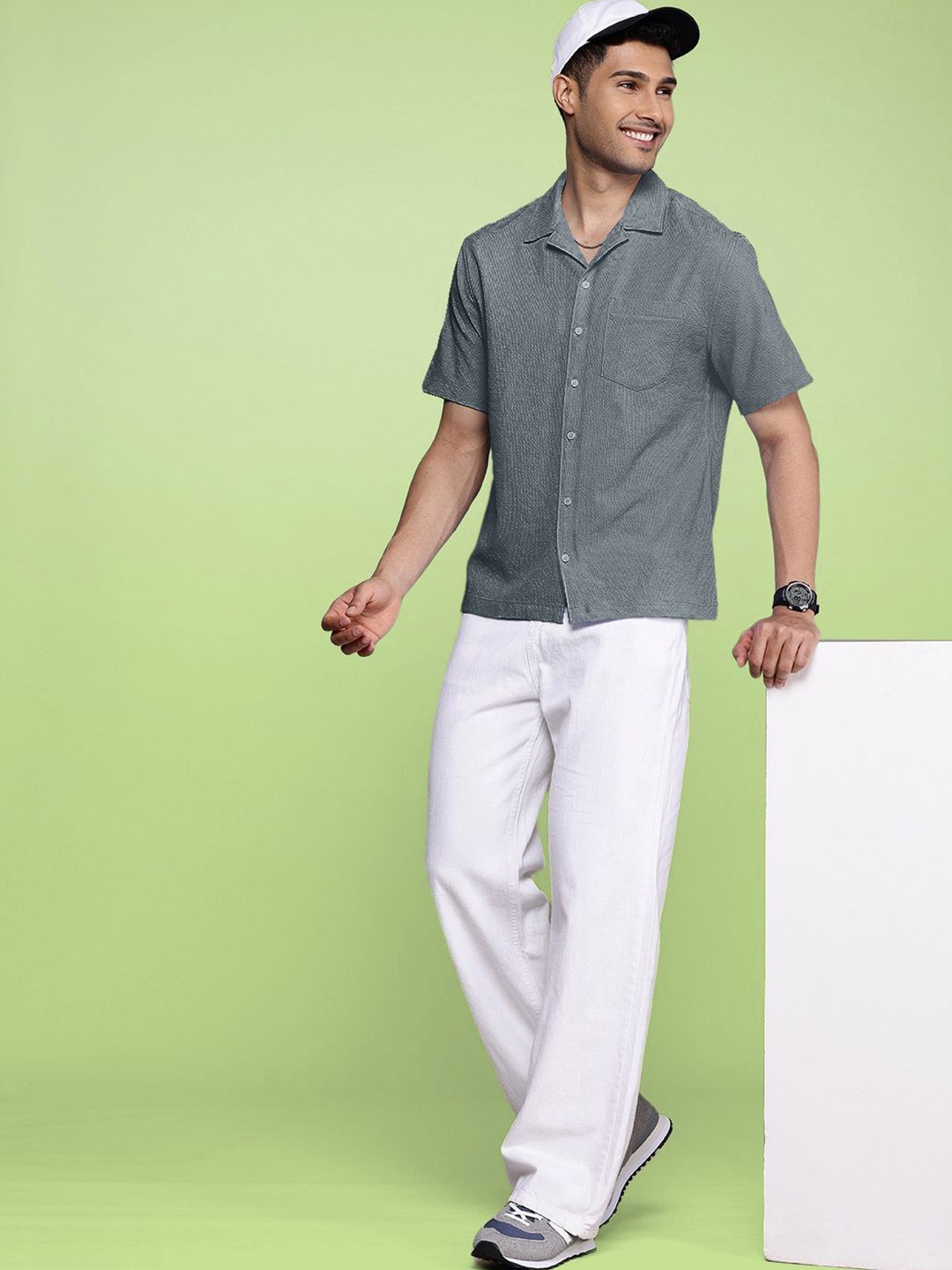 

Moda Rapido Men Standard Opaque Casual Shirt, Grey