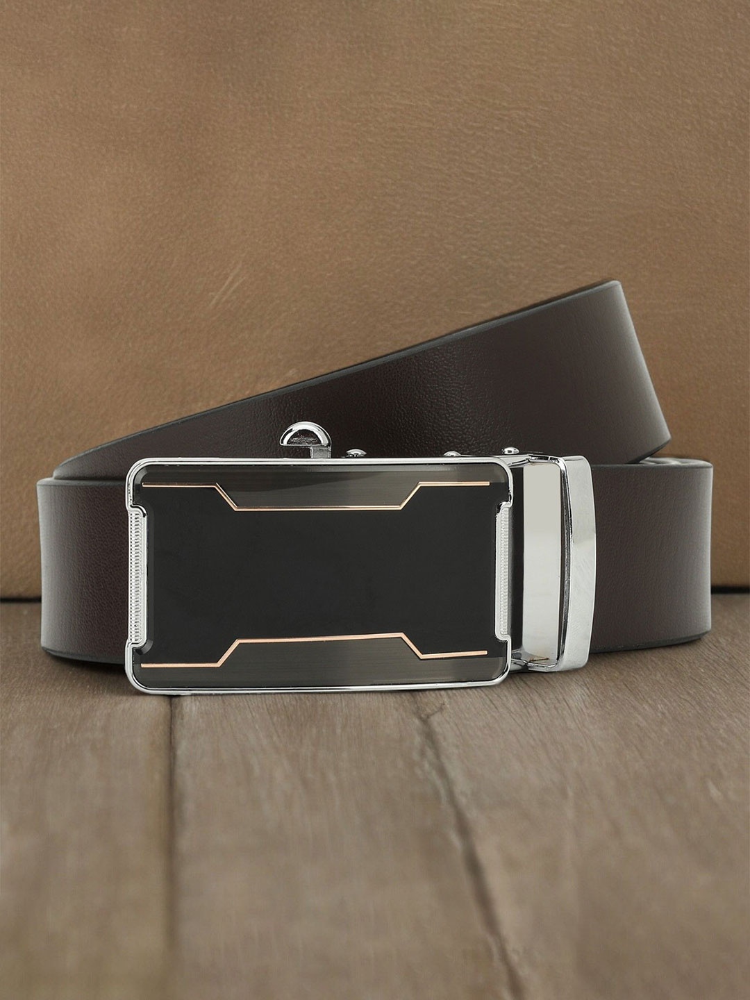 

Metronaut Men Leather Formal Belt, Brown