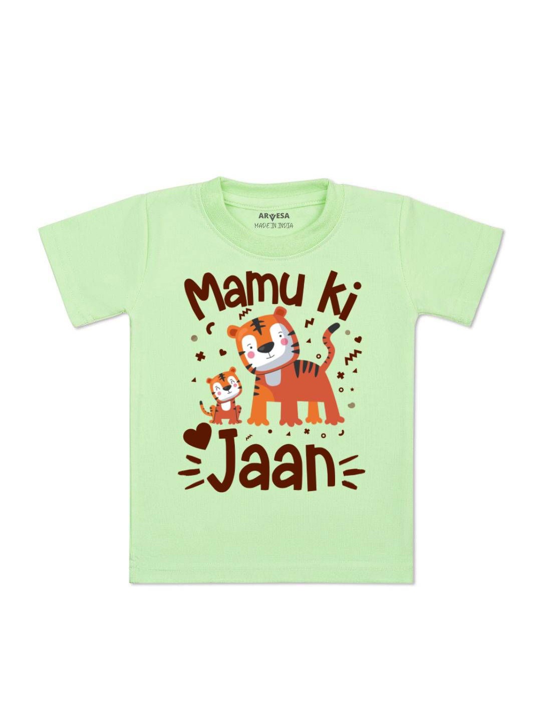 

Arvesa Kids Mamu Ki Jaan Printed Tshirt, Green