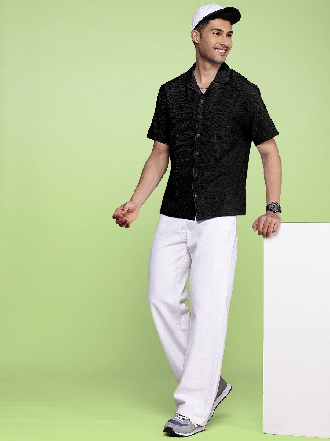 

Moda Rapido Men Standard Opaque Casual Shirt, Black
