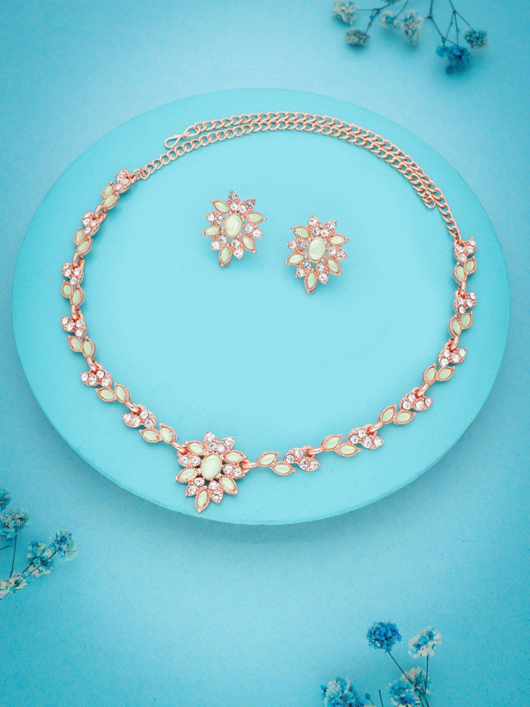 

Anouk Gold-Plated Artificial Stone Studded Necklace With Earrings