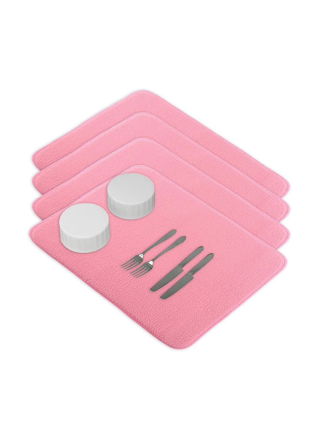 

Kuber Industries 4-Pcs Pink Non Slip Dish Drying Mats