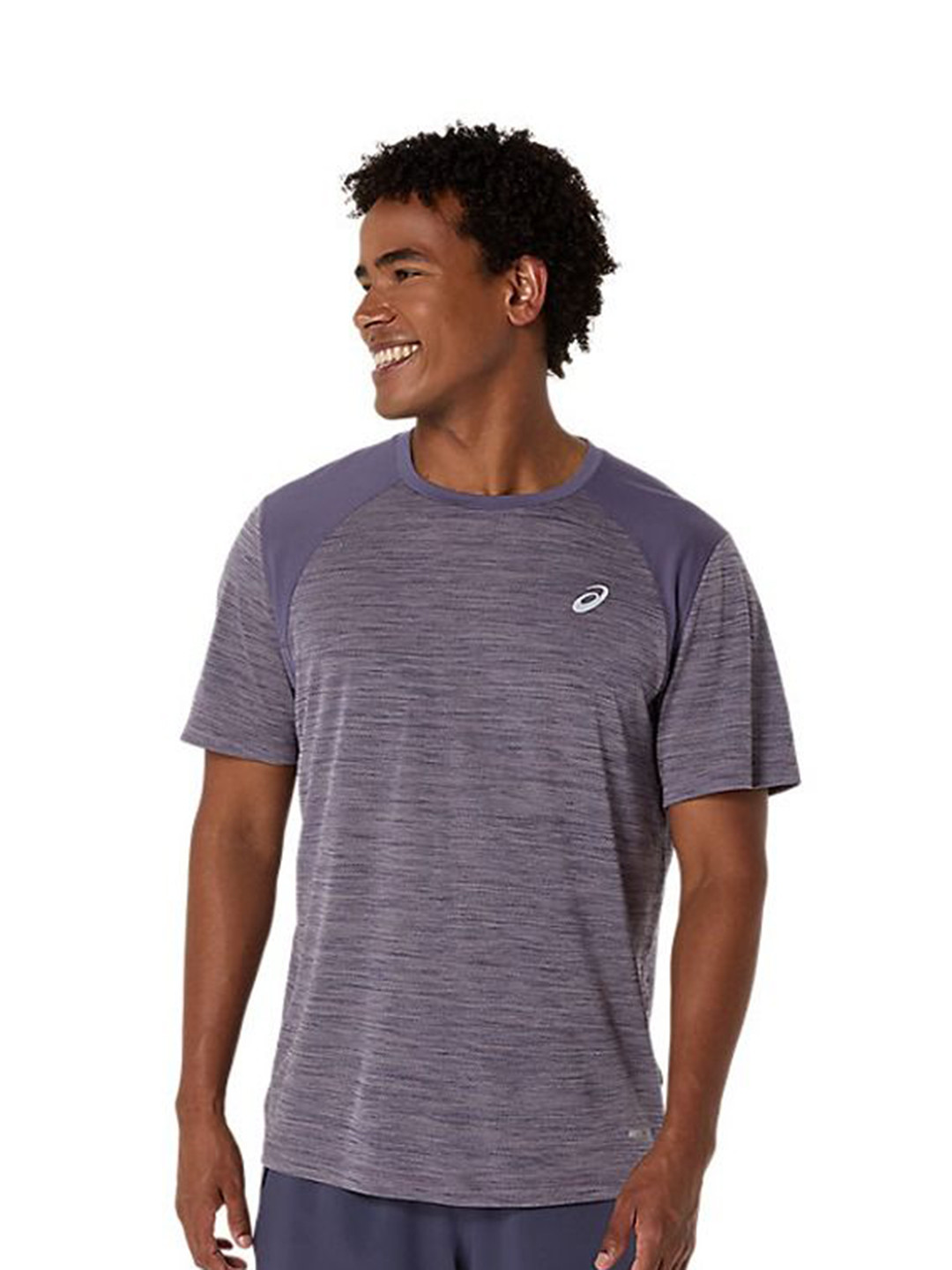 

ASICS Men Solid Round Neck T-shirt, Purple