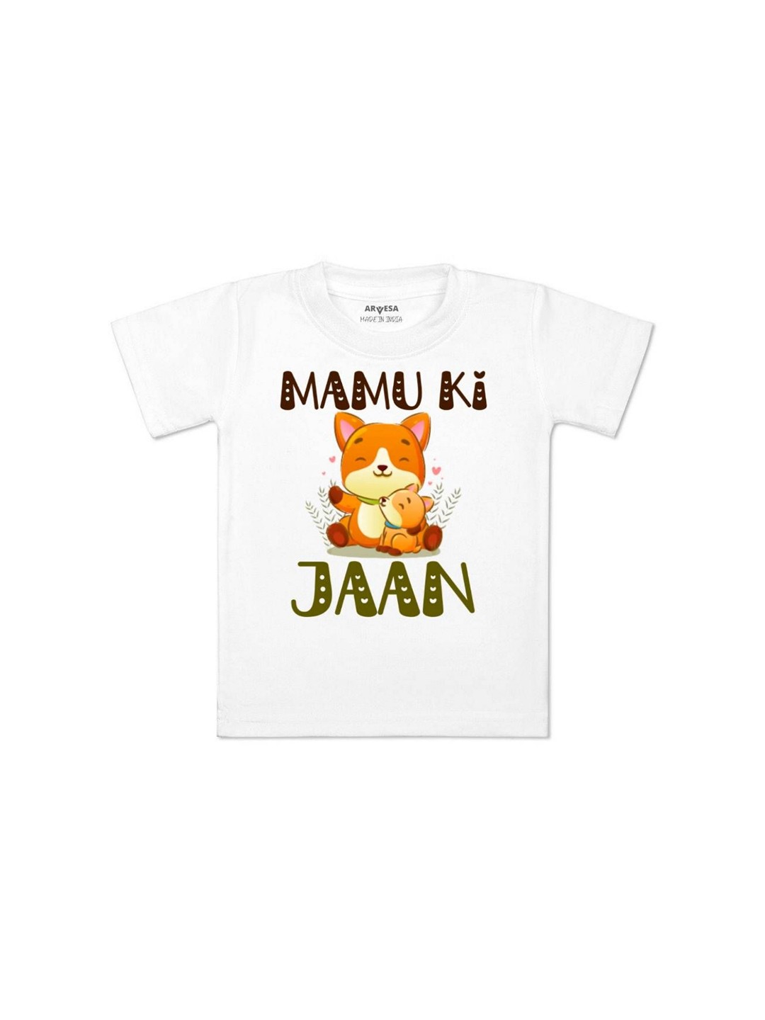 

Arvesa Kids Mamu Ki Jaan Printed Tshirt, White