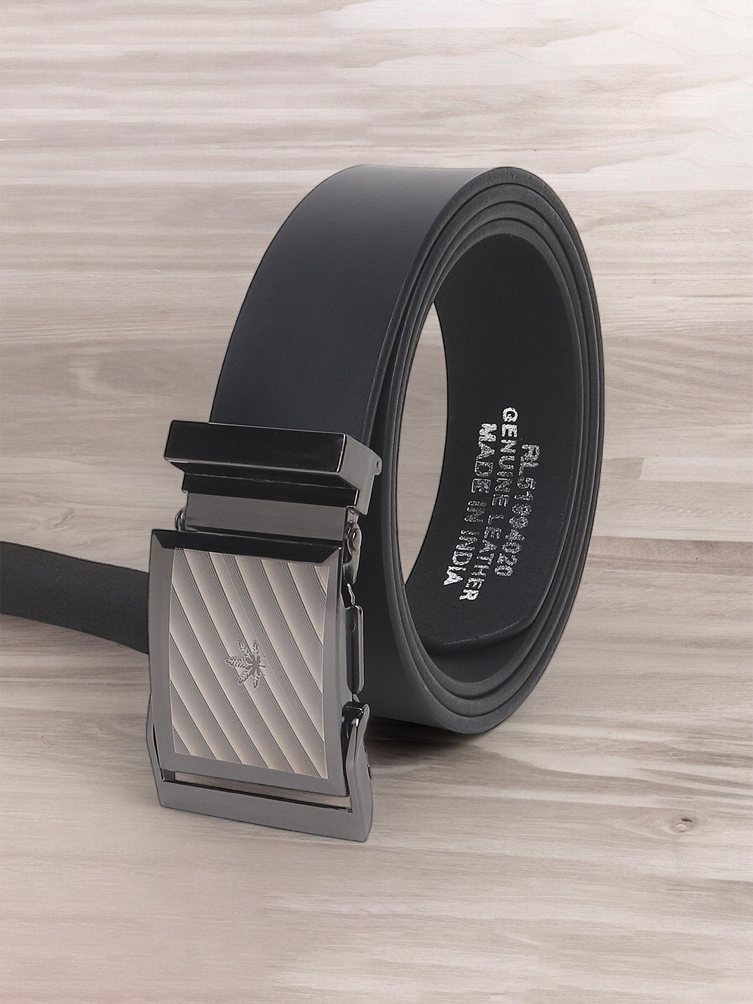 

Metronaut Men Leather Formal Belt, Black