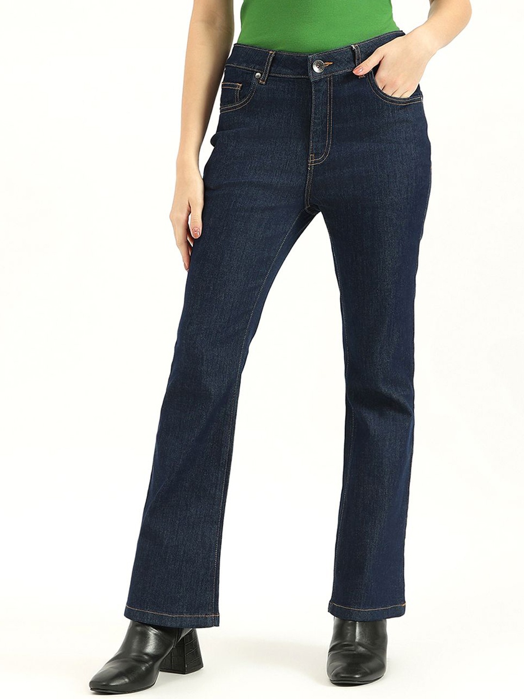 

United Colors of Benetton Women High-Rise Jeans, Blue