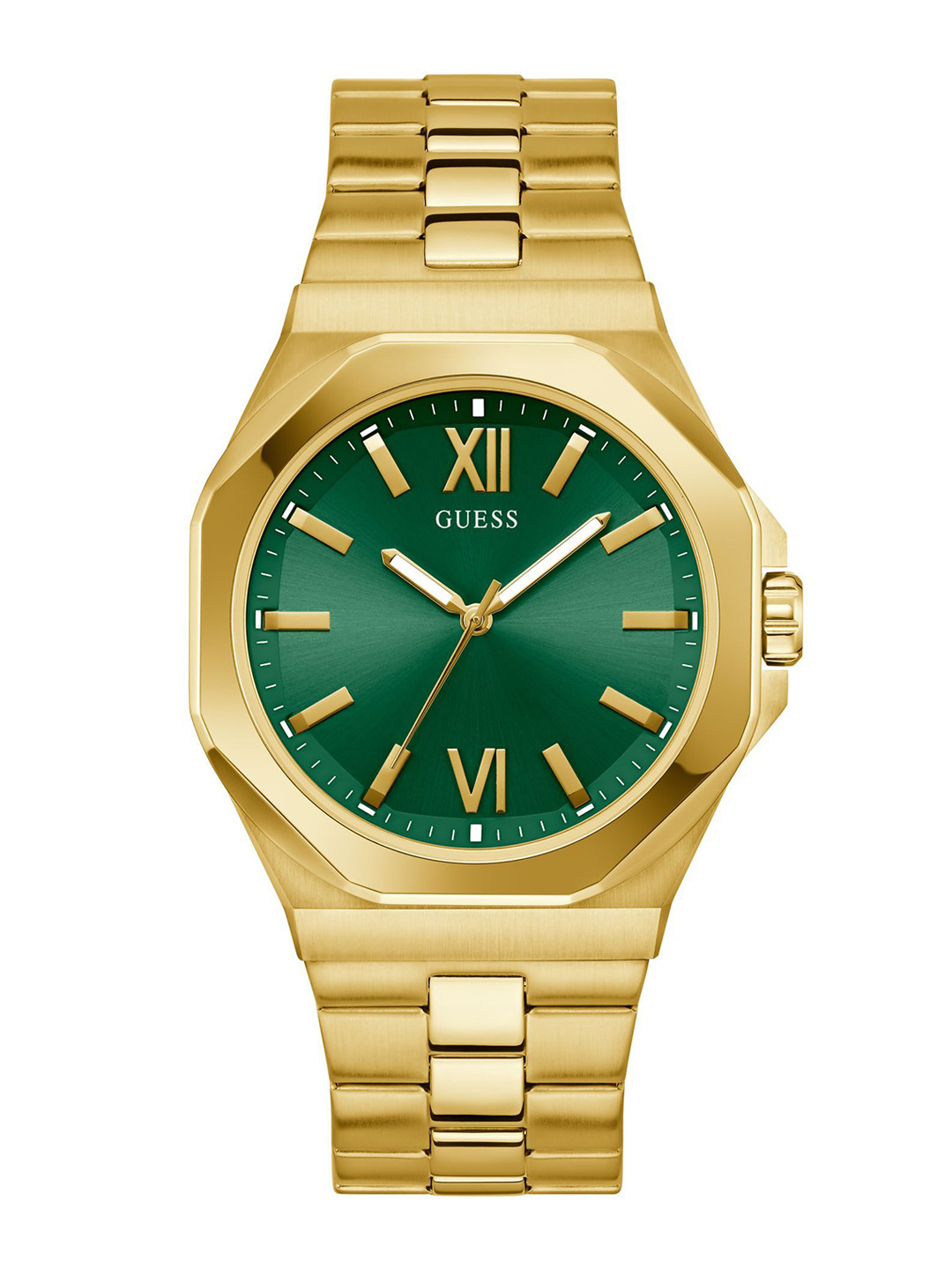 

GUESS Men Dial & Stainless Steel Bracelet Style Straps Analogue Watch GW0849G2, Champagne