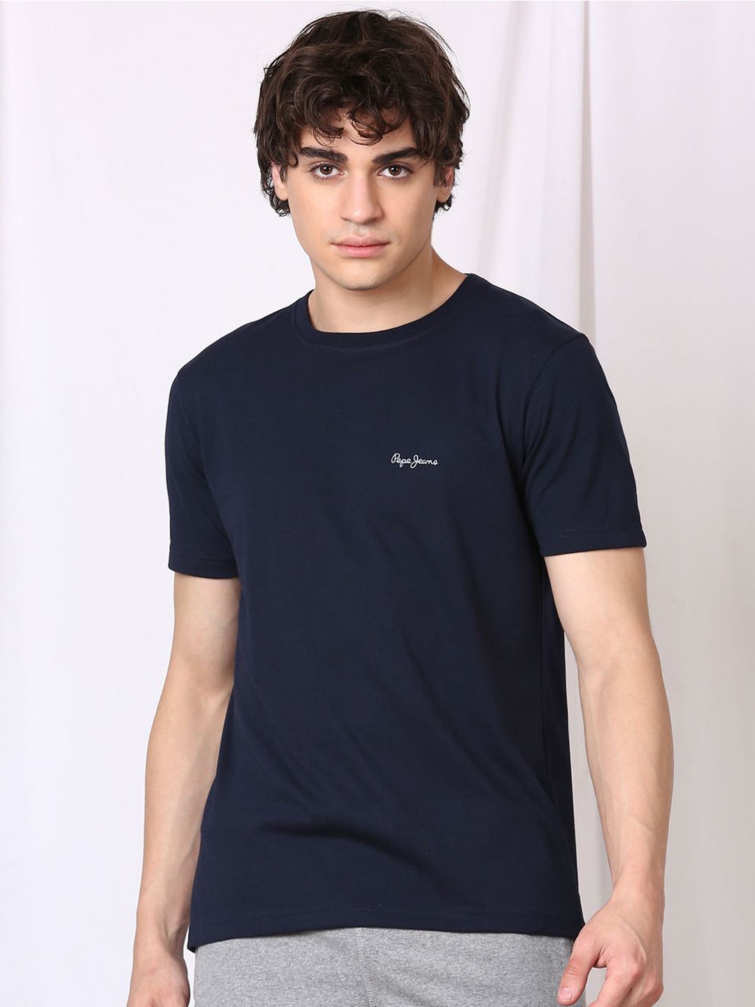 

Pepe Jeans Round Neck Lounge Tshirt, Navy blue