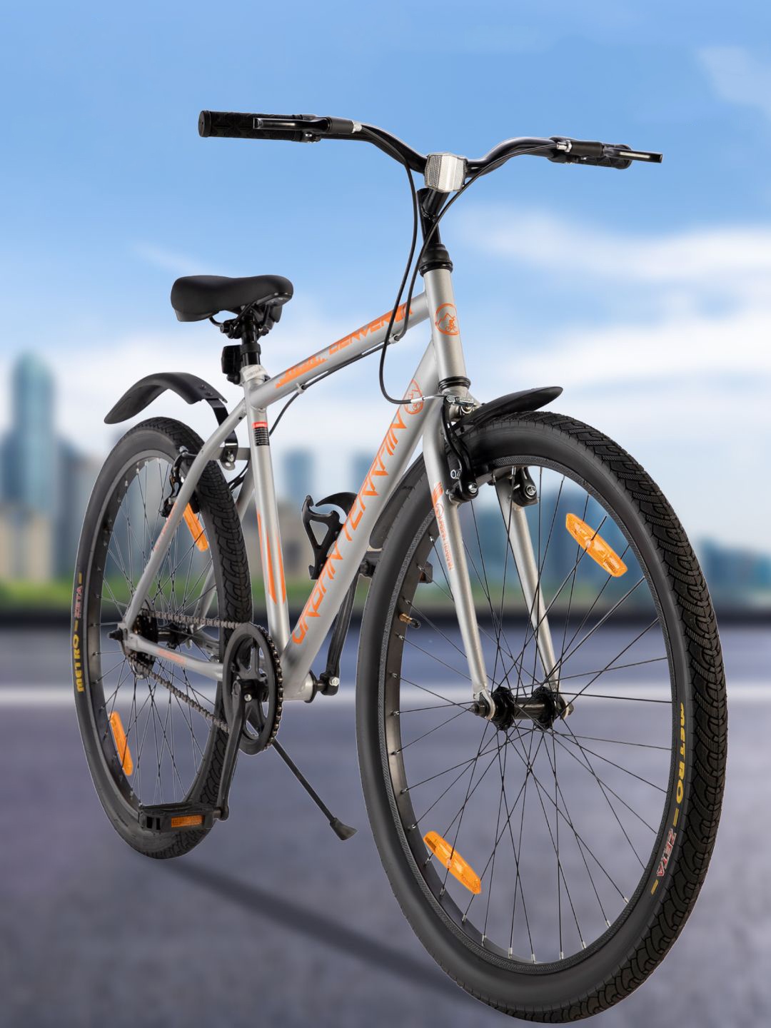 

URBAN TERRAIN UT7003S26 Steel Single Speed Mountain Bike, Silver