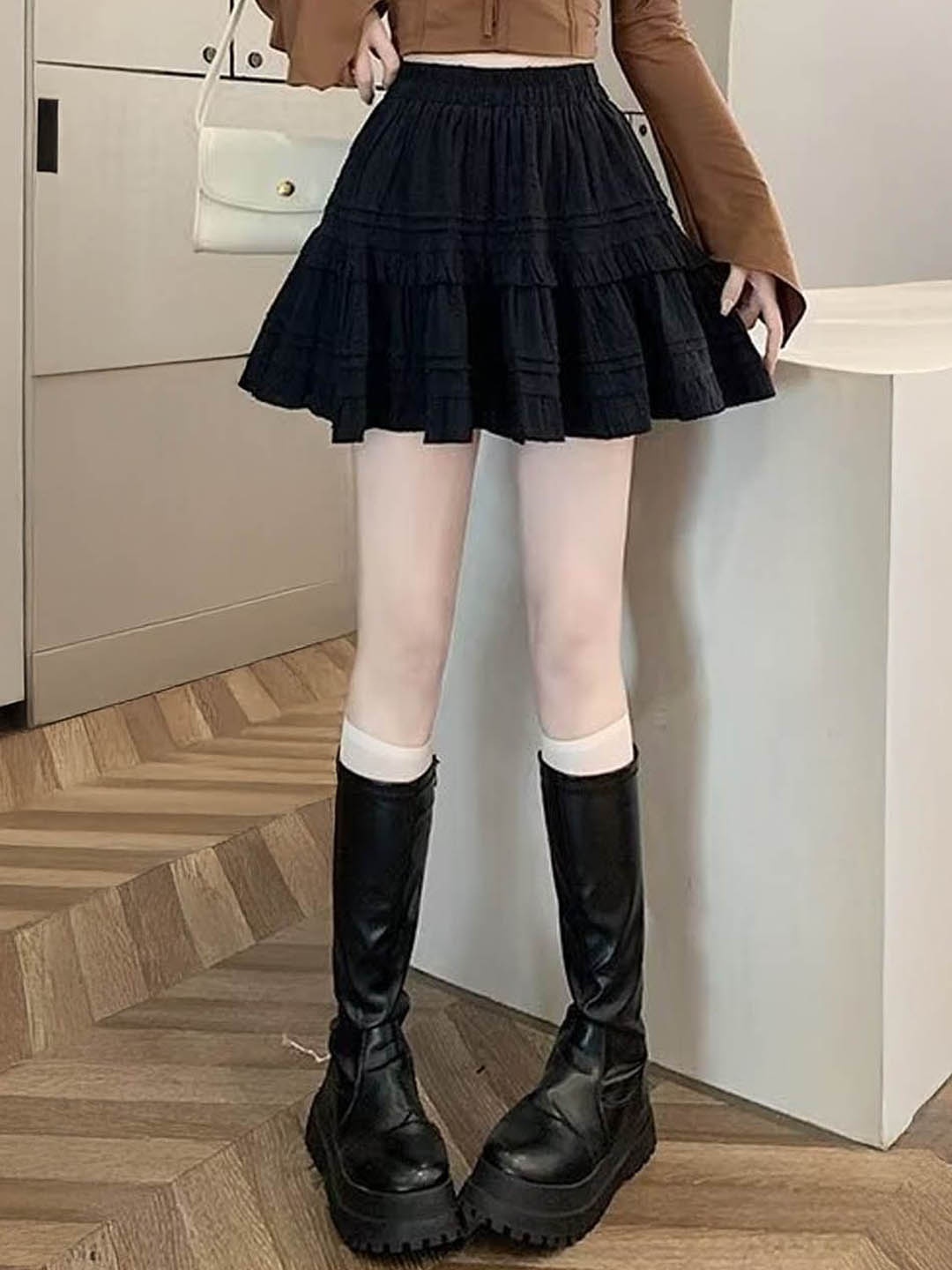 

StyleCast Pleated Mini Skirt, Black
